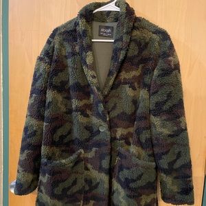 Camo Sherpa Teddy Bear Coat